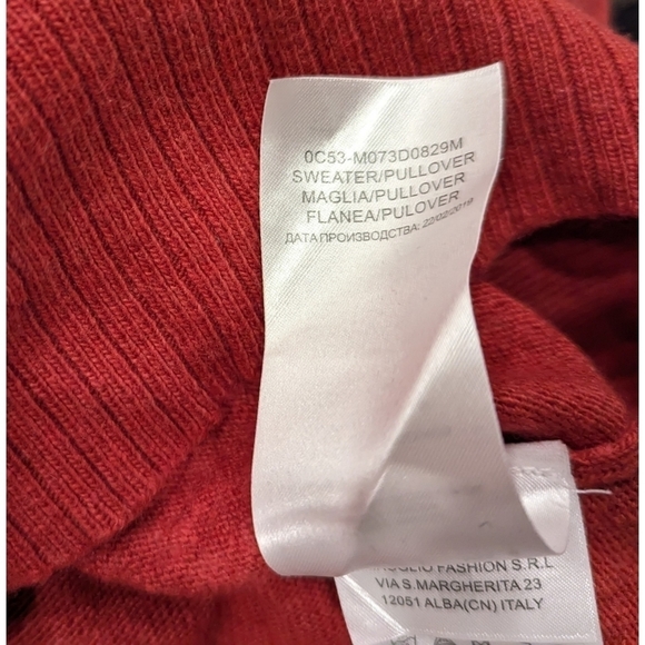 Caractére Red Viscose Wool Cashmere Blend Pullover Sweater Size Large - Picture 3 of 6